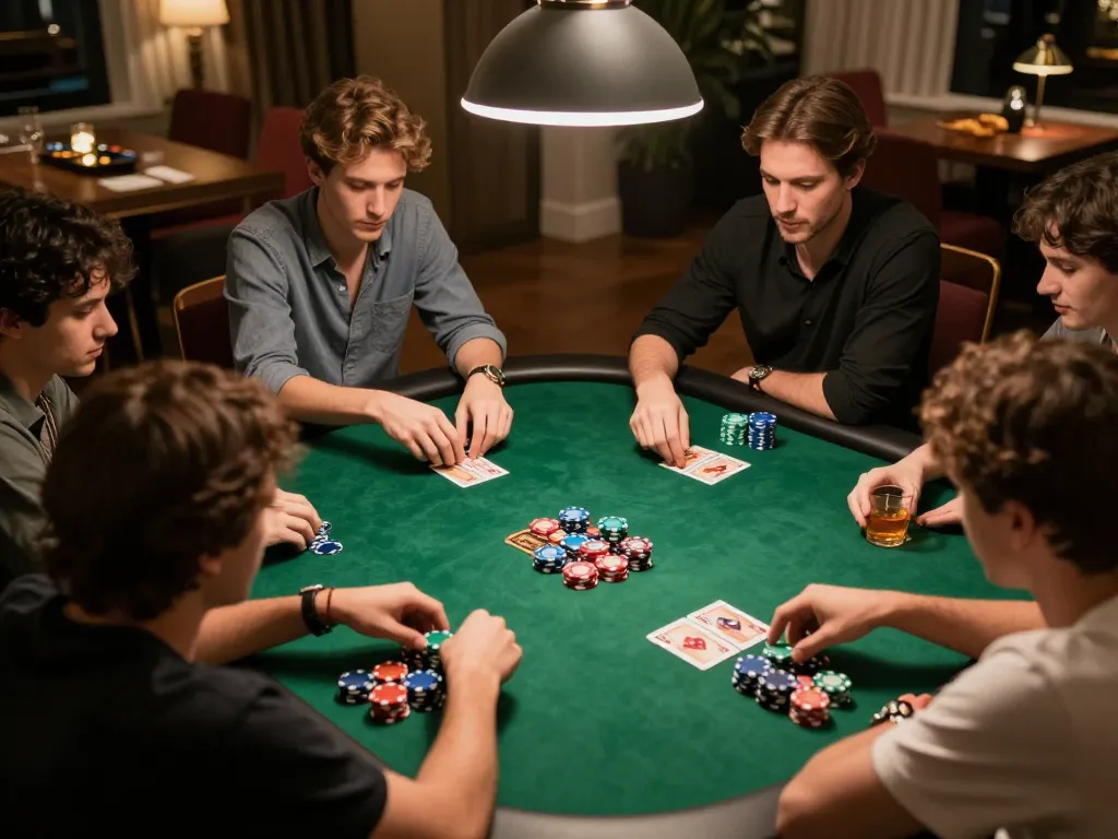 Engaging players strategizing at a DA88 poker game, showcasing exciting gameplay moments.