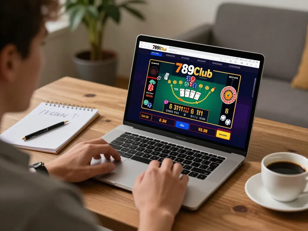 Player enjoying exciting games at 789Club online casino from the comfort of home.
