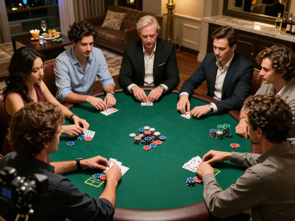 Players enjoy a thrilling poker game at b52club, showcasing strategic gameplay and excitement.