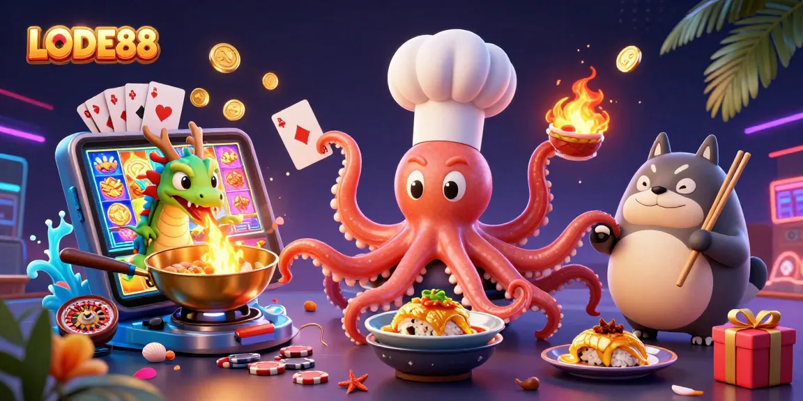 Experience LODE88's vibrant online casino atmosphere with dynamic characters and games.