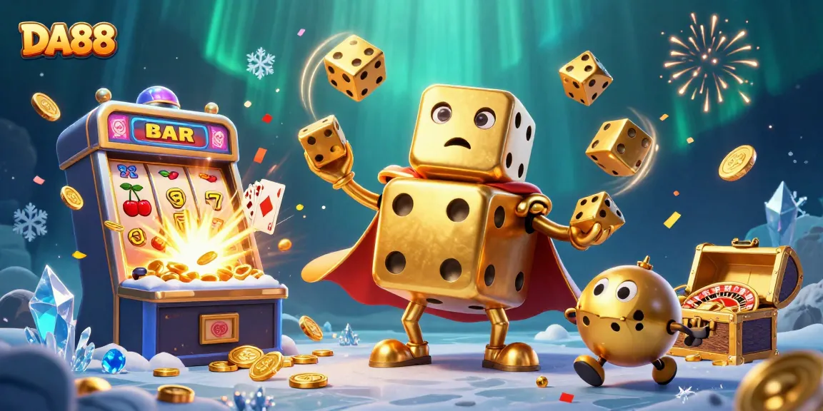 Join the excitement with DA88's golden dice golem and dynamic casino gaming elements.