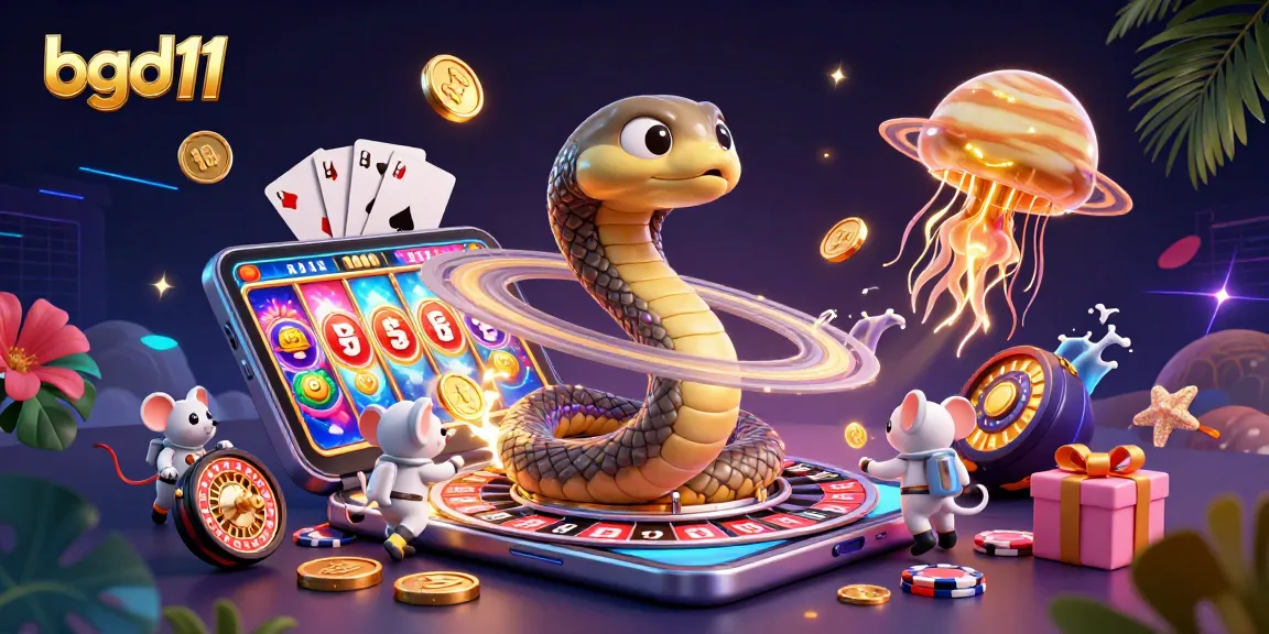 Engage in thrilling bets with bgd11's cosmic casino featuring astronauts and a jellyfish dealer.