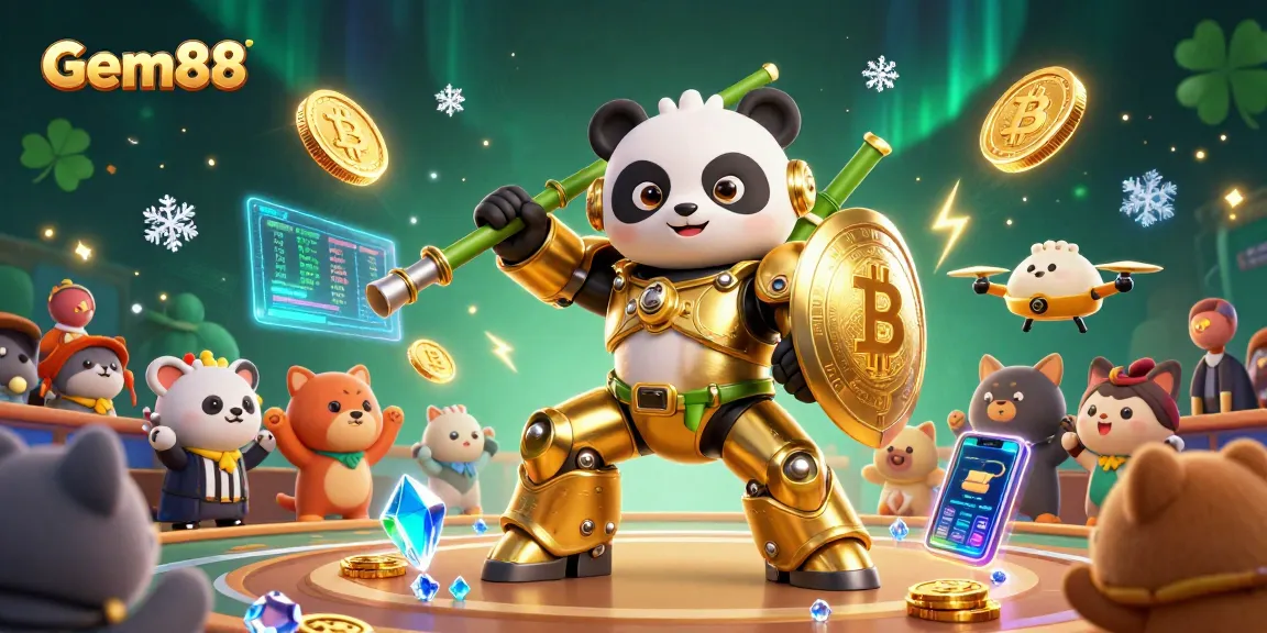 Experience thrilling gaming action at Gem88 with vibrant 3D slots and cryptocurrency elements.