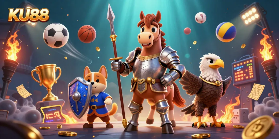 Experience thrilling betting action with KU88 in a vibrant, detailed 3D casino scene showcasing excitement.