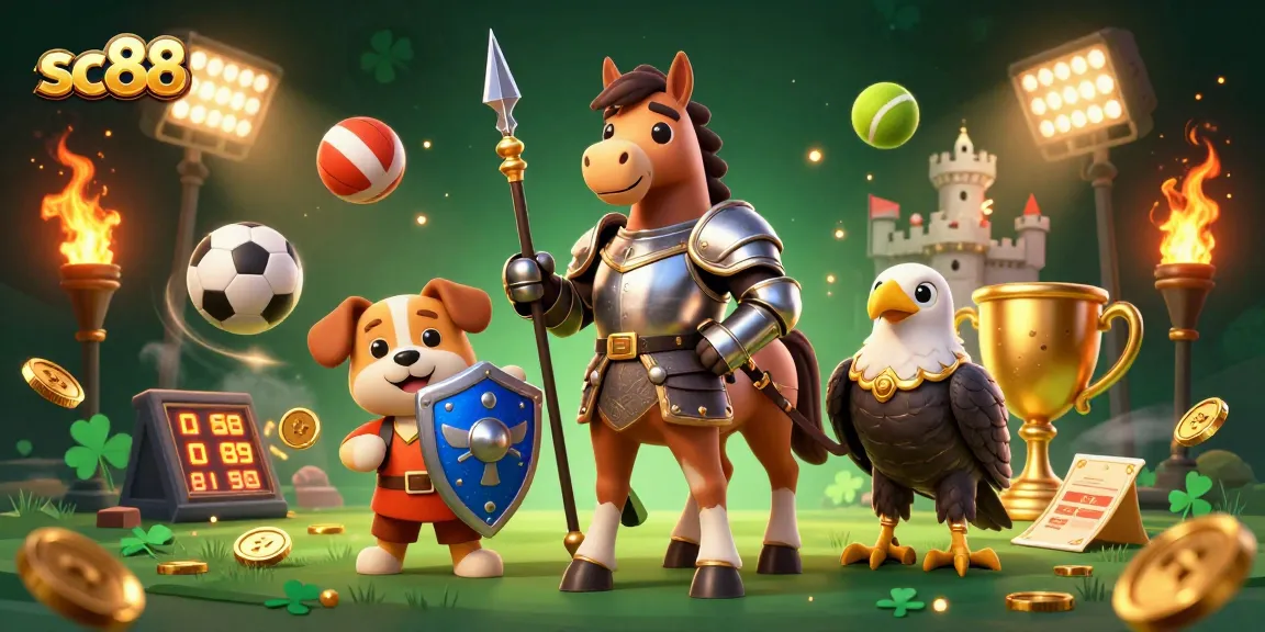 Join the action at SC88 where medieval knights meet thrilling sports betting in a vibrant casino atmosphere.