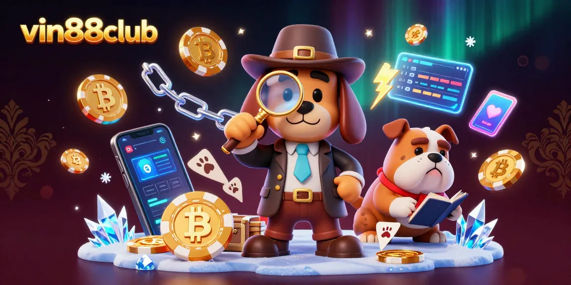 Examine strategies for winning at vin88club with 3D casino characters and cryptocurrency elements.