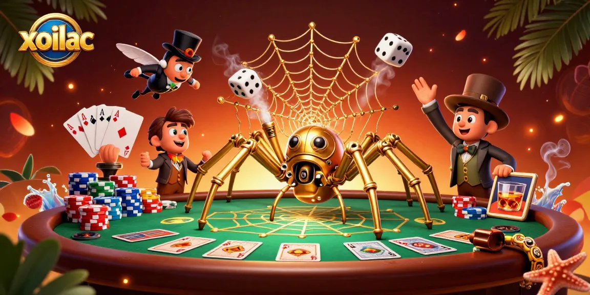 Engage with the exciting world of xoilac as the golden spider spins its web of poker chips.