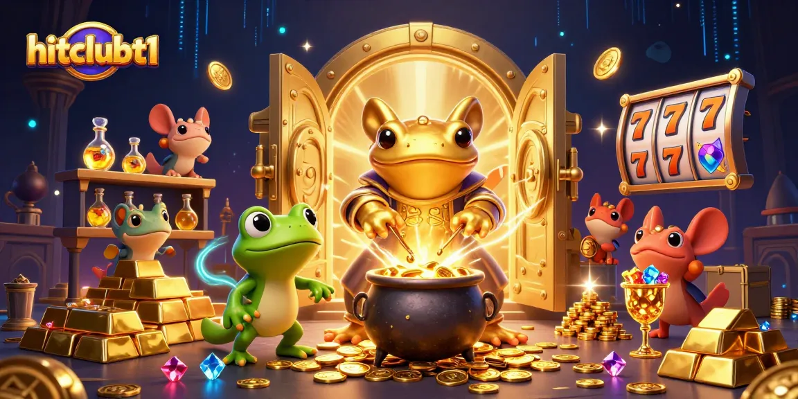 Experience exciting slots with hitclubt1 featuring a dynamic alchemist scene amidst gold treasures.