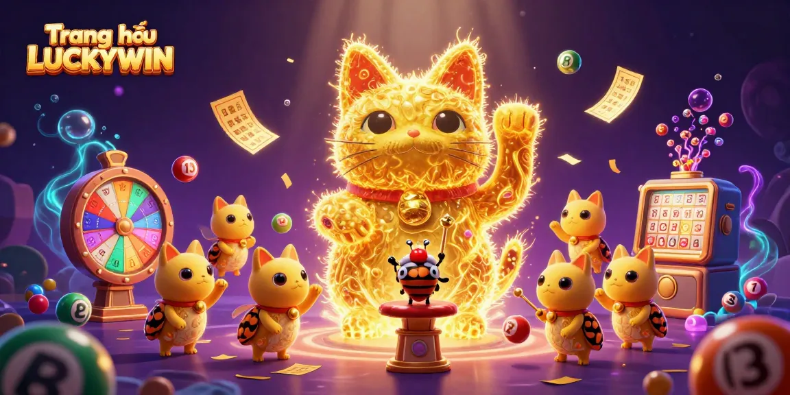Experience the excitement of gaming at Trang chủ LUCKYWIN with dynamic casino symbols and vibrant lottery elements.