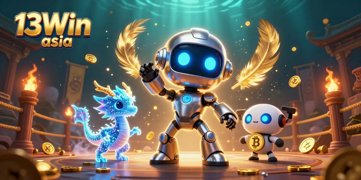 Engage with 13Win asia and its dynamic gambling experience featuring futuristic characters and vibrant casino elements.