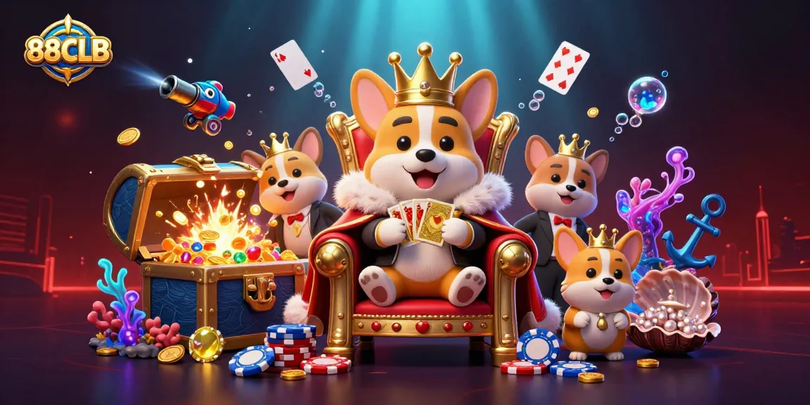 Engage in thrilling gambling action at 88CLB with vibrant casino-themed characters and elements.