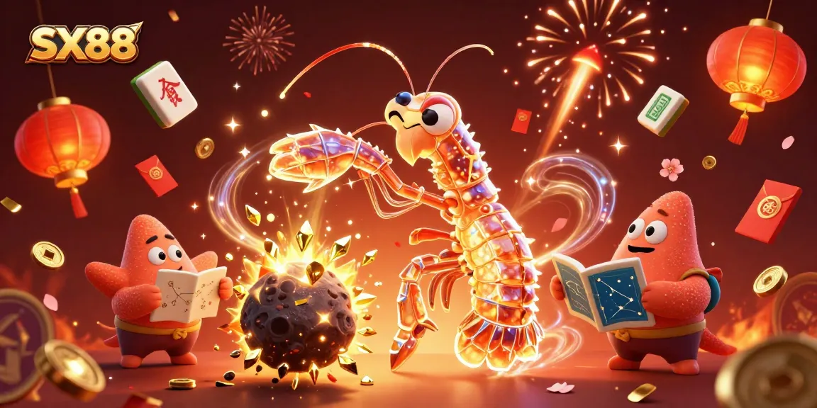 SX88 captures big wins with thrilling cosmic slots and festive decorations in a vibrant casino scene.